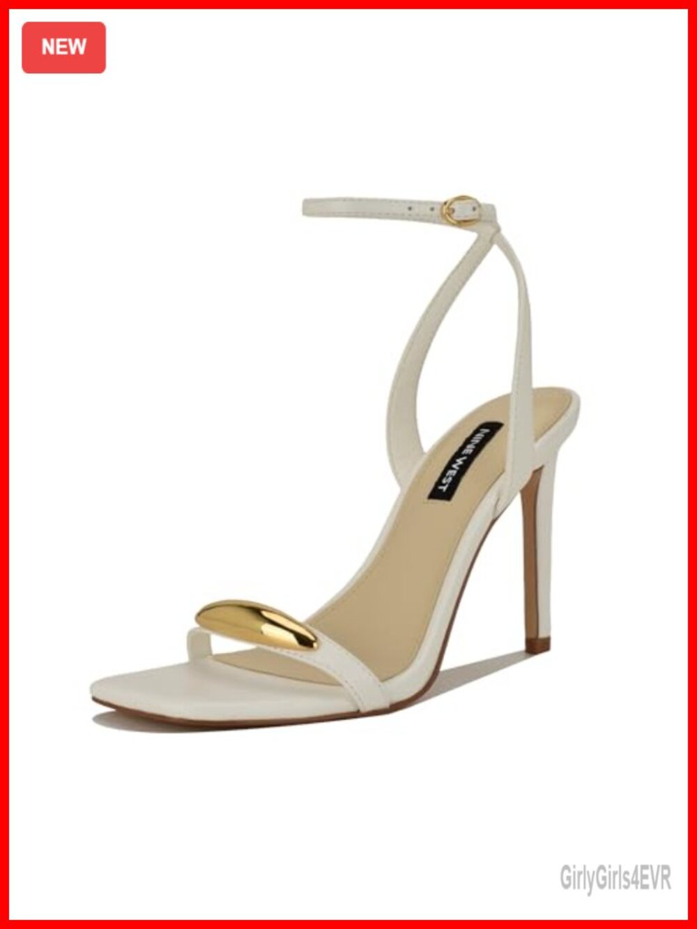 Faux Leather Square Toe Stiletto Heel Ankle Strap Dress Sandals